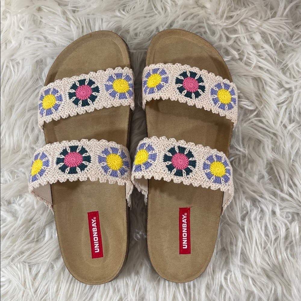 UNIONBAY Monica Ivory Crochet Slip-On Slide Sandals Size 11 NEW - Picture 6 of 14